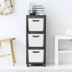 Tour desserte 3 niveaux blanche