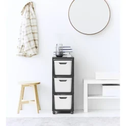 Tour desserte 3 niveaux blanche