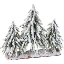 Trio de sapins enneiges 27cm