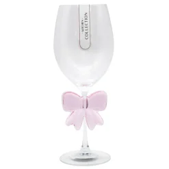 Verre a vin avec noeud rose 3d