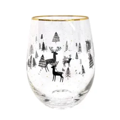 Verre cerf nordic noel