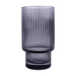 Verre strie gris fume 46cl x4