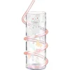 Verre+paille animaux rose