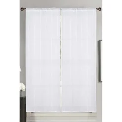 Vitrage x2 oxford 60x160cm blanc